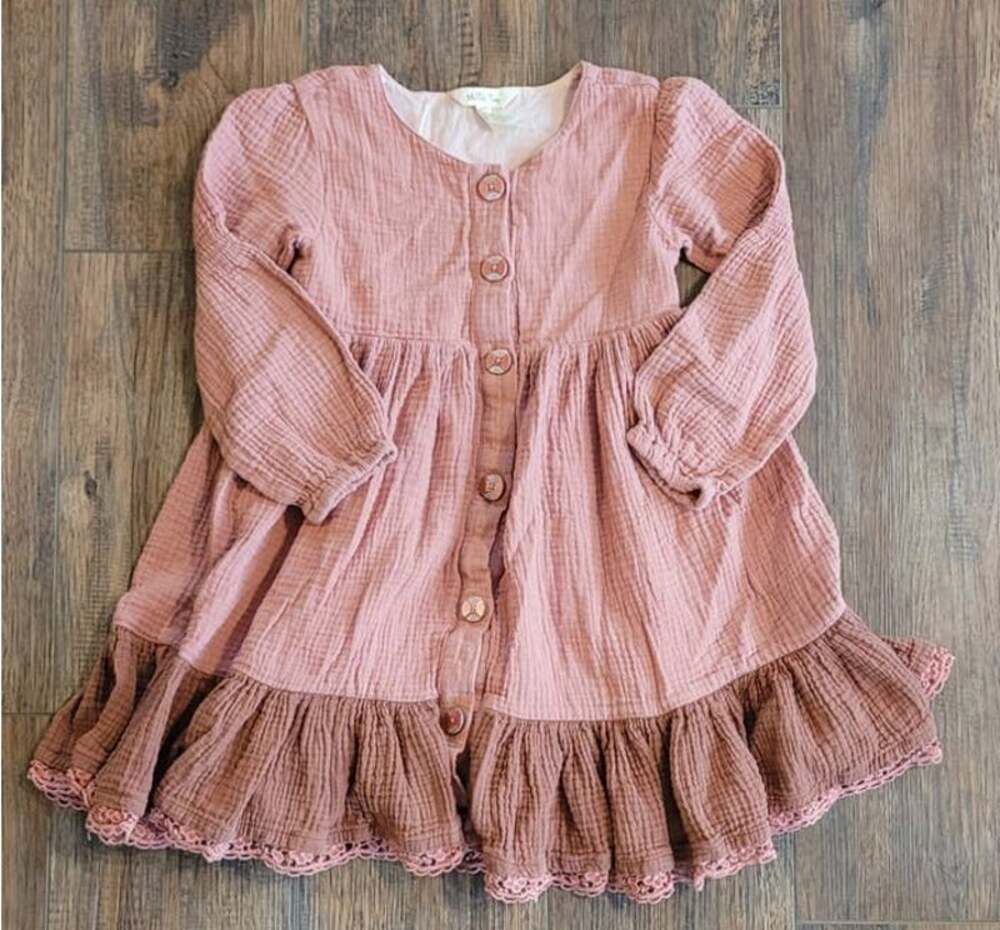 Matilda Jane Just Imagine Veda Girls Crinkle Knit Color Block Dress Cedar Size 6